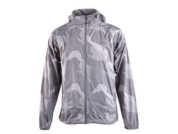 THE NORTH FACE 男 防風外套 薄 登山外套 連帽運動外套 灰白印花AREWA7Y