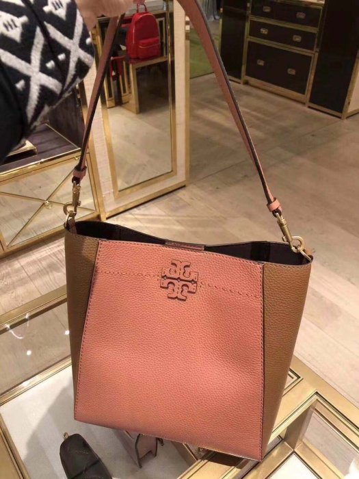 【全新正貨私家珍藏】TORY BURCH MCGRAW COLOR-BLOCK HOBO 真皮拼色單肩包/斜挎包