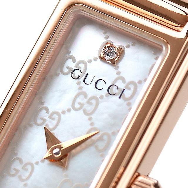 GUCCI YA015560 古馳 手錶 30×12mm 米白色面盤 玫瑰金不鏽鋼錶帶 女錶 手環錶