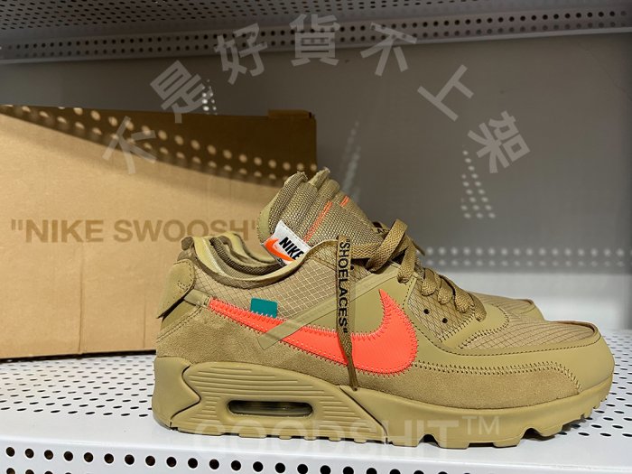 優質美品台灣公司貨sz.11 Off-White Nike Air Max 90 Desert Ore(wtaps