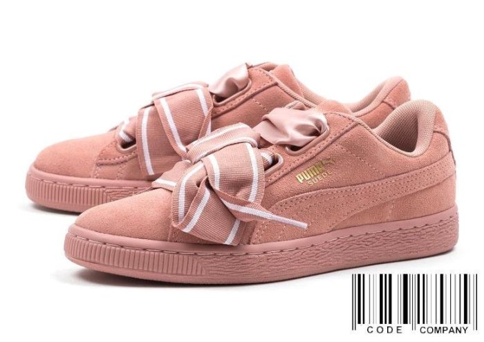 =CodE= PUMA SUEDE HEART SATIN II W 蝴蝶結緞帶麂皮休閒鞋(粉紅)364084-03 女