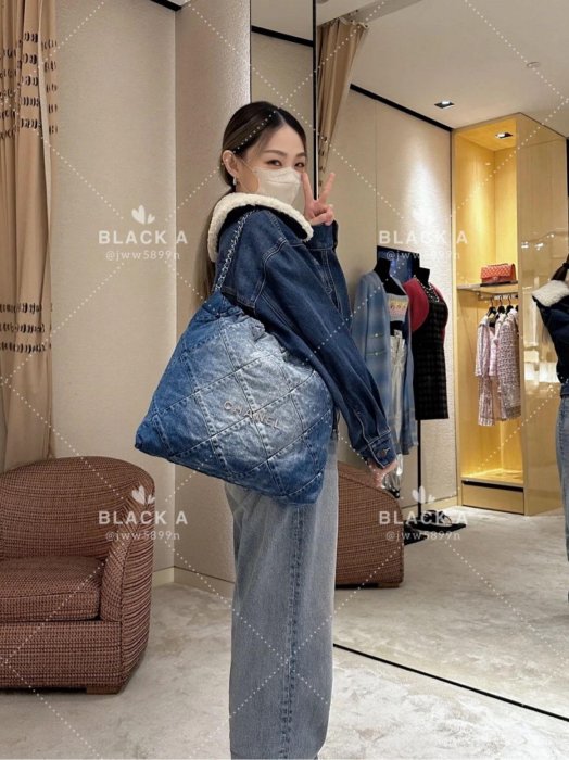 【BLACK A】CHANEL 23P 牛仔22 Bag 價格私訊