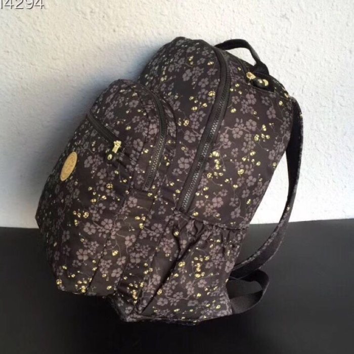 Kipling 猴子包 K21305 K10898 黑底金色印花 多用拉鍊款輕量雙肩後背包 大款 限時優惠 防水