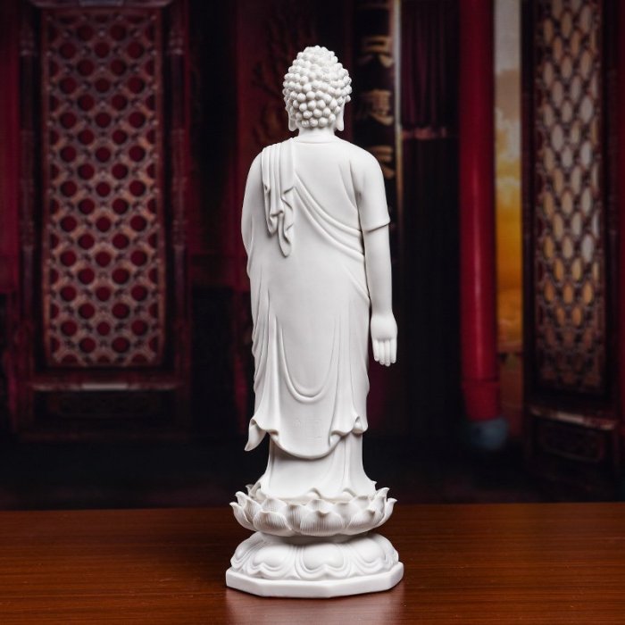 現貨熱銷-戴玉堂 陶瓷阿彌陀佛像站像 德化白瓷釋迦牟尼藥師佛佛像供奉擺件佛像