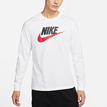 南◇2021 10月 NIKE 長袖 NSW TEE 白色紅色大LOGO 圓領 運動 休閒 薄 長TCI6292-102