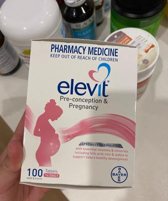 樂派 買3送1 澳洲女性elevit 愛樂維含葉酸孕期綜合維生素100粒