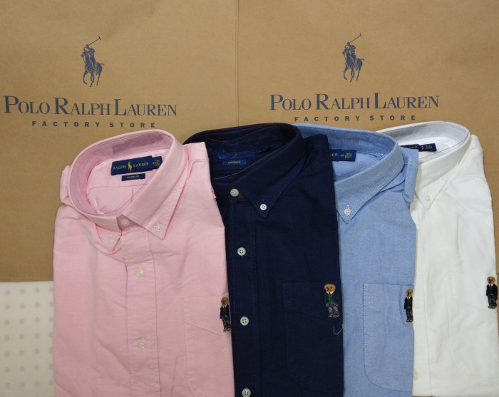 100%專櫃全新正品POLO by Ralph Lauren經典小熊(深藍/粉紅/白/淺藍)長袖襯衫~特價1680元