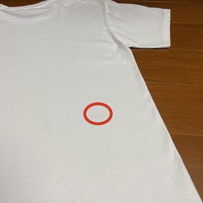 （Size M) Champion 白色刺繡短袖T恤上衣 (H)