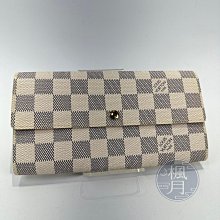 LOUIS VUITTON 路易威登 N61735 白色 棋盤 掀蓋 長夾 皮夾 錢包 配件 精品長夾