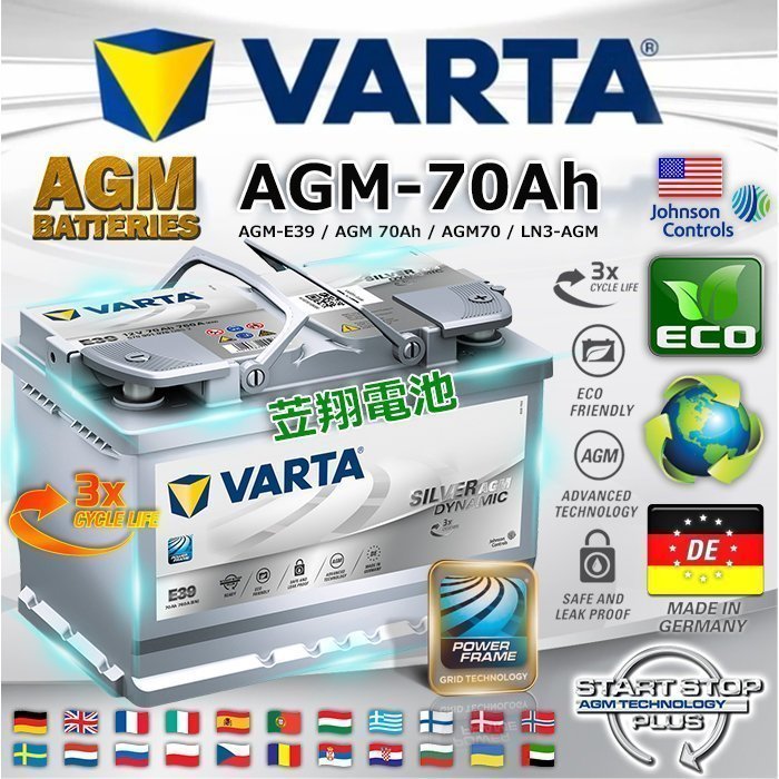 Varta AGM 70 Ah 760A (EN) E39 : : High-Tech