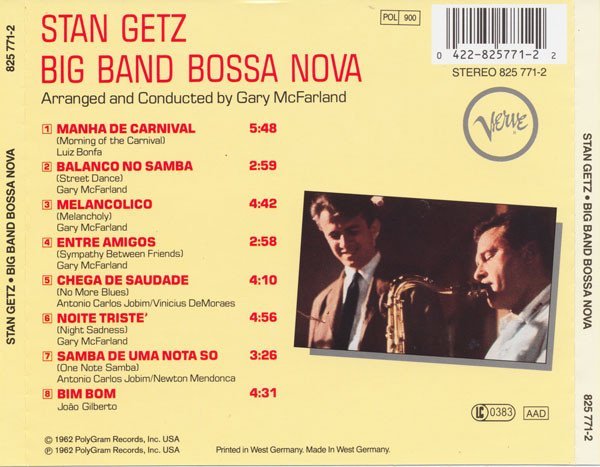 【進口版】 大樂團南美風情 Big Band Bossa Nova / 史坦蓋茲 Stan Getz/8257712