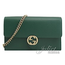 【茱麗葉精品】全新精品 GUCCI 專櫃商品 615523 WOC 金屬雙G LOGO小牛皮三用鍊包.綠 預購無現貨