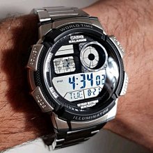 【日貨代購CITY】 CASIO AE1000WD-1A 卡西歐 世界地圖 10年電力 金屬 電子錶 手錶  現貨