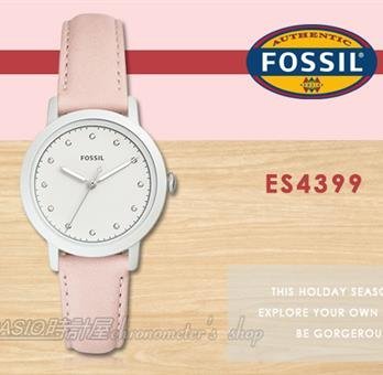 CASIO 時計屋 FOSSIL手錶  ES4399 甜美指針女錶 皮革錶帶 白色錶面 防水 (另ES4378)