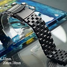 【時間探索】全新 不鏽鋼實心履帶型摺疊扣-金屬錶帶 ( 24mm.22mm.20mm.18mm )