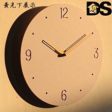 DS北歐家飾§圓形30cm 白金配色數字 無框壁掛鐘 時鐘 簡約現代復古美式鄉村loft工業風裝潢設計靜音類三明治面盤