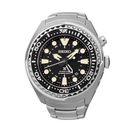 【金台鐘錶】SEIKO PROSPEX 人動能 鮪魚罐頭GMT藍寶石鋼帶腕錶-黑 SUN019 SUN019P1