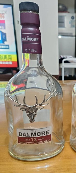 【銓芳家具】大摩12年/15年 單一純麥蘇格蘭威士忌 鹿頭桌燈 酒瓶燈 空酒瓶 玻璃瓶 露營燈 小夜燈 燈飾 花器 裝飾