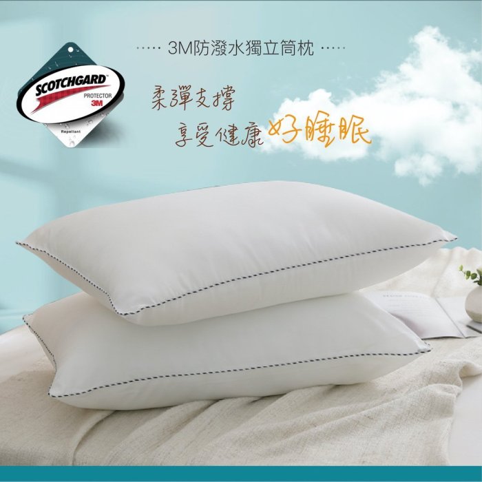 【BEST寢飾】3M防潑水技術獨立筒枕 台灣製造 枕頭 枕心 現貨 兩入900