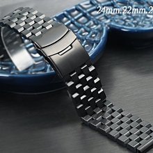 【時間探索】全新 不鏽鋼實心履帶型摺疊扣-金屬錶帶 (24mm.22mm.20mm)