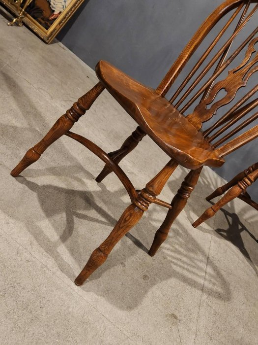 高品質 英國 百年 手工 全實木  溫莎椅 古董椅 木椅 歐洲古董老件 ch1001【卡卡頌  歐洲古董】✬