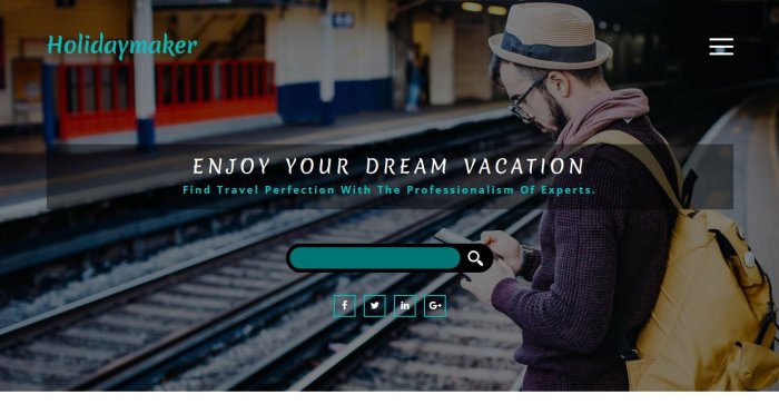 Holidaymaker a Travel 響應式網頁模板、HTML5+CSS3、網頁設計  #17095