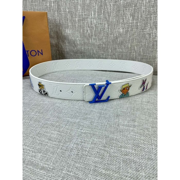 【二手正品】 LOUIS VUITTON Squared LV 腰帶 40mm