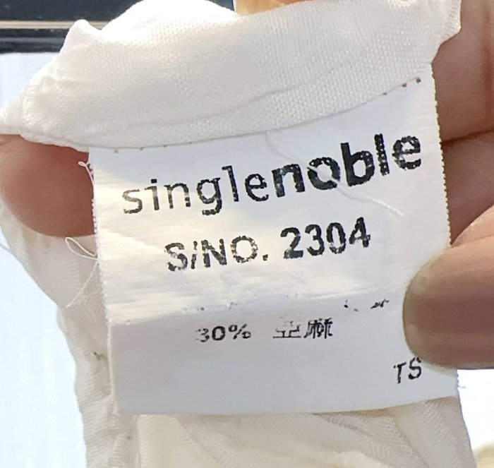 獨身貴族 Singlenoble 專櫃 米白格紋亞麻洋裝