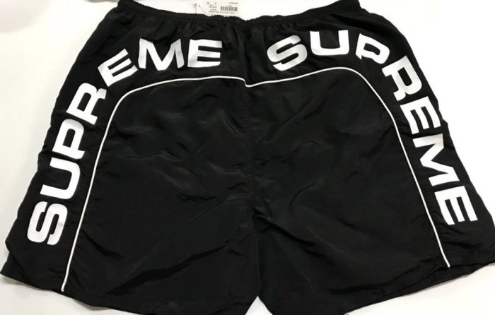 【超搶手】全新正品 2018 SS Supreme Arc Logo Water Short 字體 沙灘褲 短褲 黑色M