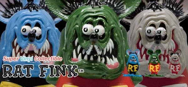 (I LOVE樂多)日本製RAT FINK Soft Vinyl Statue(粉芋)經典站姿老鼠芬克公仔 RF值得你收藏