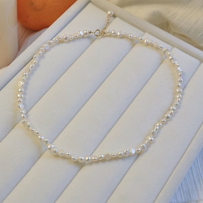 天然巴洛克珍珠項鏈女2022年新款小眾鎖骨鏈女氣質高級感時尚頸鏈-特價