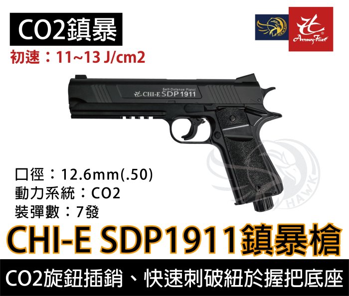 昊克生存遊戲-騎翼鶯歌 SDP 1911 安全防護鎮暴槍 金屬下槍身 仿真 訓練槍 CO2