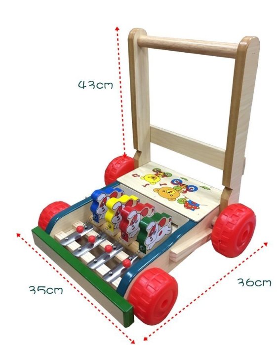 【阿LIN】63AAAA 助步車 木 學步車 木製手推車 敲敲狗 木助步車 摺疊 寶寶助步車