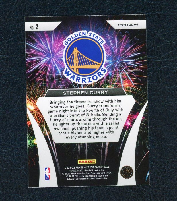 泡泡亮！咖喱 Stephen Curry 美炸煙火慶祝Prizm Fireworks Fast Break版金屬特卡 2022-23