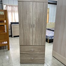 【尚品家具】GF-R11 百合 橡木色2.5尺開門雙抽衣櫃