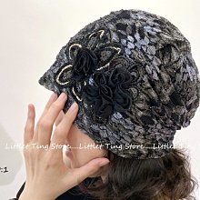 韓國製訂製款蕾絲花款時尚帽頭巾頭套走秀帽月子帽化療帽包頭帽貝雷帽護時尚帽蕾絲刺繡亮片花款帽造型 (2款式)