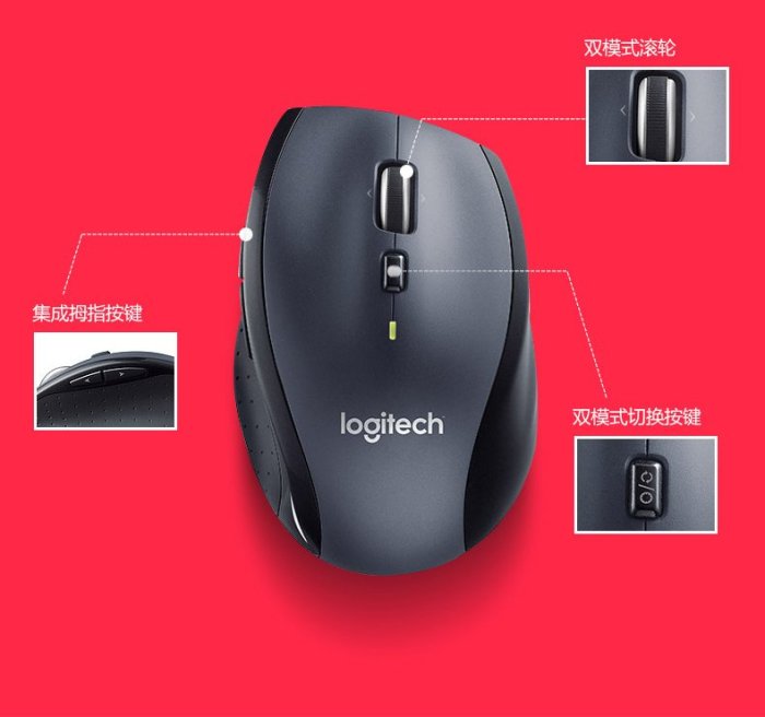 台灣現貨 羅技 Logitech M705 2.4G 無線雷射滑鼠 無線滑鼠 省電 電池可用三年