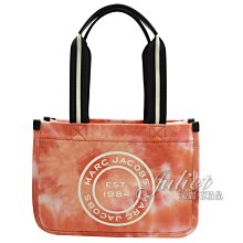 【茱麗葉精品】【全新商品】MARC JACOBS 馬克賈伯 專櫃商品 渲染圓標LOGO帆布肩背托特包.甜瓜橘 現貨