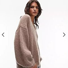 (嫻嫻屋) 英國ASOS-Topshop 羊毛混紡針織毛衣V領長袖上衣 EL23