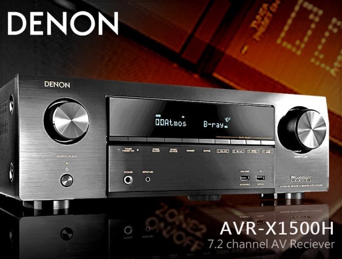 風尚音響】DENON AVR-X1500H 7.2聲道家庭劇院 AV 環繞, 收音擴大機✦已