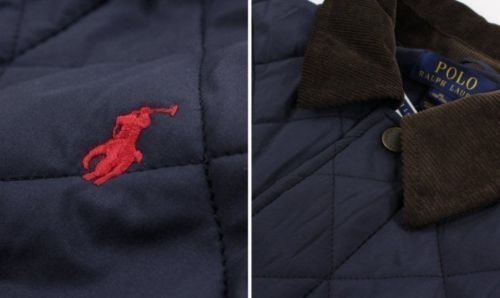 【Polo Ralph Lauren】RL 大男童鋪棉外套 保暖防風外套 小馬刺繡 菱格紋 長袖外套 深藍色