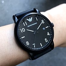 現貨 可自取 EMPORIO ARMANI AR11071 手錶 43mm 亞曼尼 黑面盤 黑色橡膠錶帶 男錶女錶