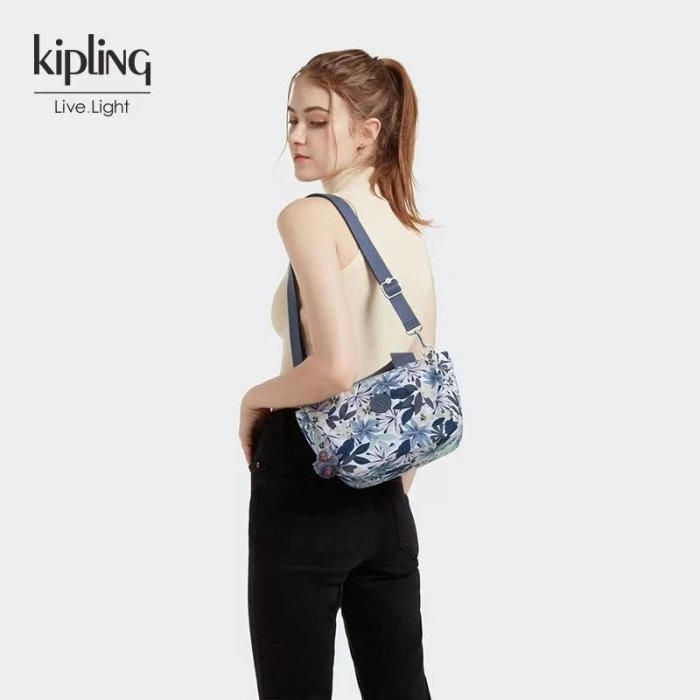 全新 Kipling 猴子包 K13884 金屬藍紫 小號輕便防水休閒時尚單肩女斜挎包 手提包 肩背/側背包 斜背包