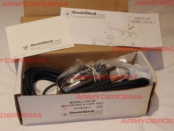 軍用/航空通信 DAVID CLARK C35-30 Mic Control & Cord Assy {PTT}