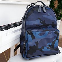Valentino 汎倫鐵諾 Jacquard Camouflage Backpack 大型後背包 藍迷彩 現貨