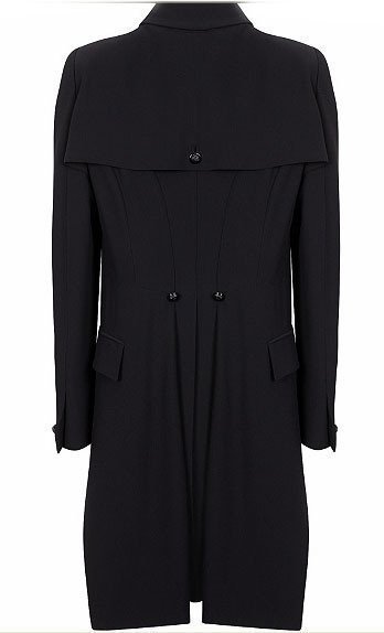 Alexander McQueen Crepe frock coat 皺折雙排釦外套 IT 38 黑