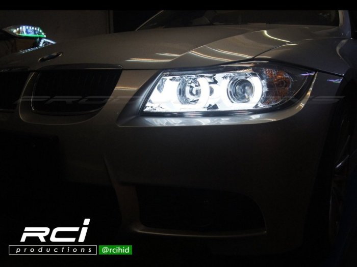 RCI HID LED專賣店 SONAR 台灣 BMW E90 E91 U型導光 LED光圈 335 320 魚眼大燈