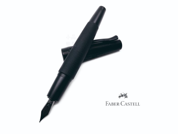 =小品雅集=德國 Faber-Castell 輝柏 E-Motion系列 黑金鋼雕紋 霧黑鋼筆 (148621)