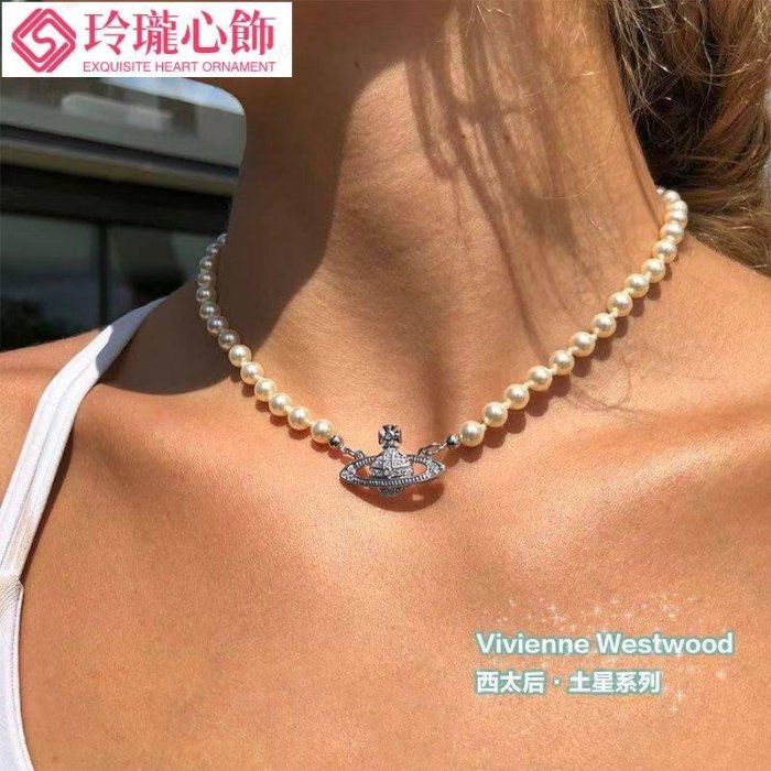 vivienne westwood vivienne westwood 項鍊 西太后土星珍珠項鏈女Vivienne-玲瓏心飾