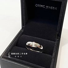 高雄店 遠麗全新二手名牌館~K6107 GeorgJensen 750白K金單鑽戒指百年紀念Centenary35658